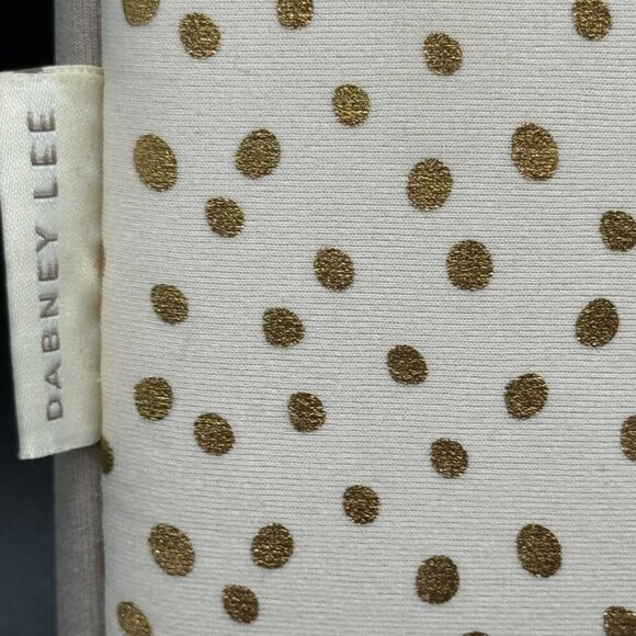 Dabney Lee fabric sleeve for laptops or Ultrabooks 14” white gold polka dots vel - Picture 5 of 12